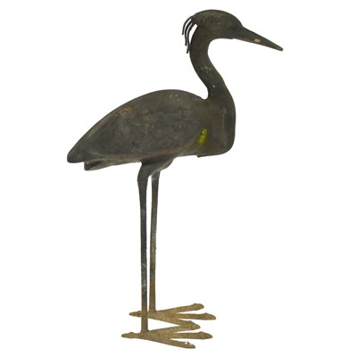 Lot 397 - Cast metal garden statue of a heron