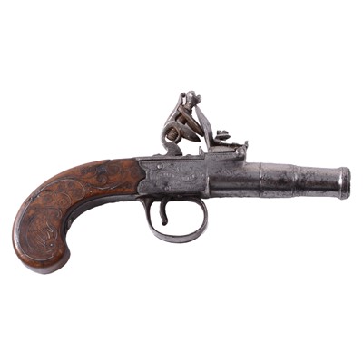 Lot 120A - Flintlock muff pistol, signed Stone, Bristol