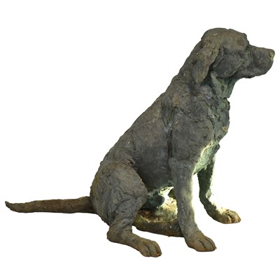 Lot 418 - Rosemary Cook; large resin bronze garden statue of a labrador