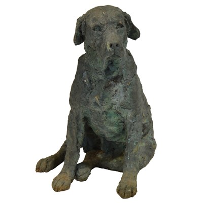 Lot 400 - Rosemary Cook; large resin bronze garden statue of a labrador