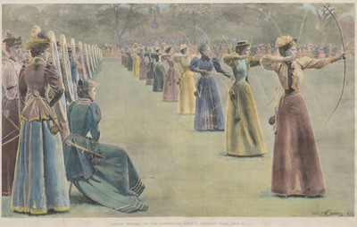 Lot 134 - Twelve prints and coloured engravings relating to Archery