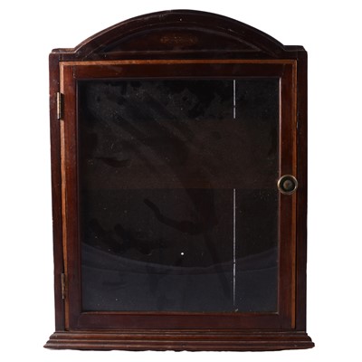 Lot 98 - Stained hardwood humidor and a pair of composition wall brackets