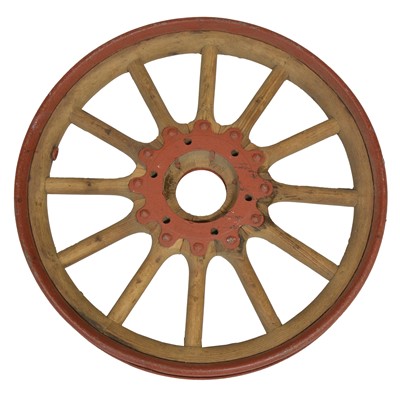 Lot 413 - Wooden and cast iron pulley wheel