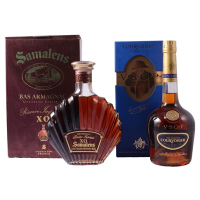 Lot 245 - Samalens XO Reserve Imperiale Armagnac, and a Courvoisier VSOP champagne cognac