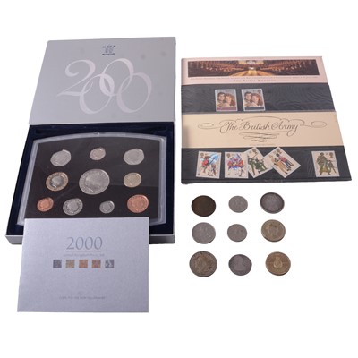 Lot 193 - Suitcase of coins and stamps, some silver content.