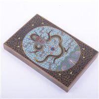 Lot 77 - Chinese bronze and cloisonne rectangular...