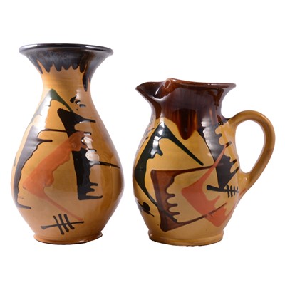 Lot 7 - Two Thomas Buxo 1960s slipware vessels