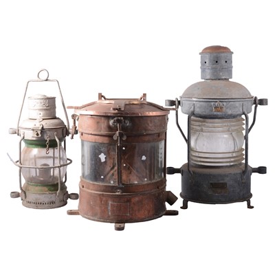 Lot 140 - Three vintage Ships lamps