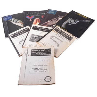 Lot 128 - Two boxes of Militaria auction catalogues