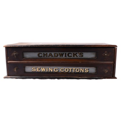 Lot 88 - Chadwicks Sewing Cottons, a two-drawer counter-top retailer's case