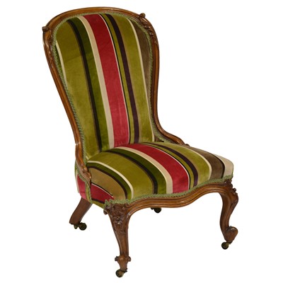 Lot 387 - Victorian walnut nursing chair