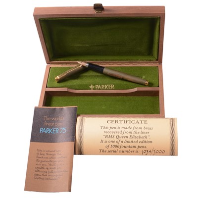 Lot 155 - Parker 75 RMS Queen Elizabeth limited edition commemorative fountain pen.