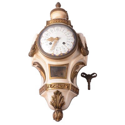 Lot 79 - French marble and ormolu wall clock, signed Ralph Dewey, Paris