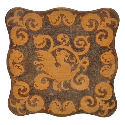 Lot 112A - Pair of Victorian carved walnut panels and a poker work panel