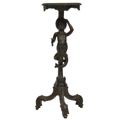 Lot 369 - Italian stained-wood figural torchere