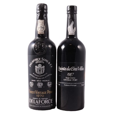 Lot 128 - Two bottles of vintage port - Delaforce 1970, and Quinta da Eira Velha 1987