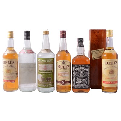 Lot 235 - Four bottles of whisky and two bottles of 1980s Russian vodka