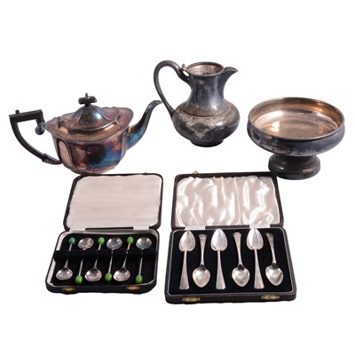 Lot 90 - Two boxes of assorted plated ware