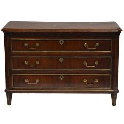 Lot 483 - French mahogany chest of drawers