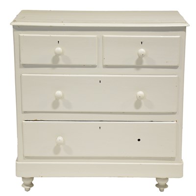 Lot 491 - Painted pine chest of drawers