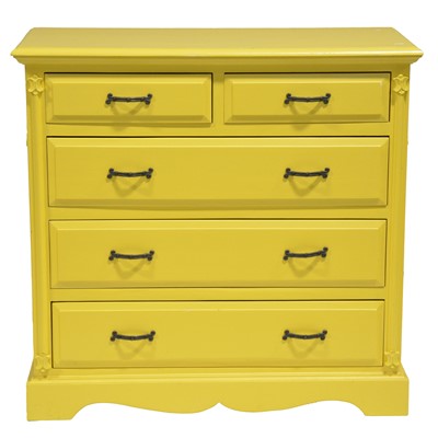 Lot 456 - Yellow painted chest of drawers