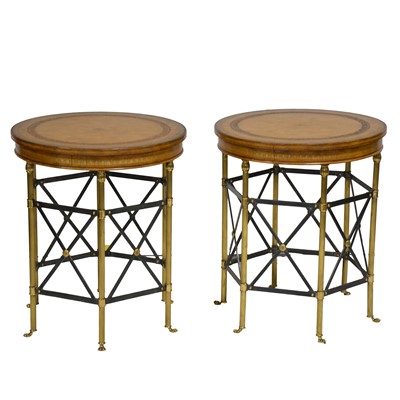 Lot 451 - Pair of reproduction Empire style side tables