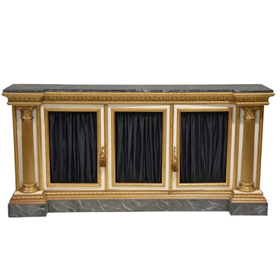 Lot 513 - Contemporary painted pine and gilt plaster credenza