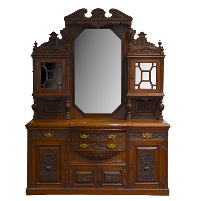 Lot 354 - Victorian oak mirror back sideboard