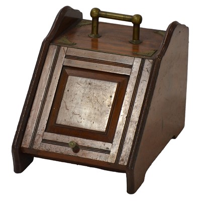 Lot 401 - Victorian walnut slope front coal box