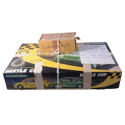 Lot 139 - Scalextric VW Beetle Cup box set and additional cars and accessories