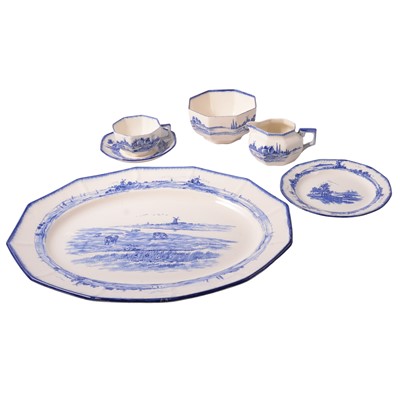 Lot 65 - Royal Doulton 'Norfolk' pattern blue and white tea service