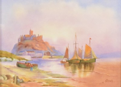 Lot 284 - E R Booth, pair of hand-painted porcelain plaques