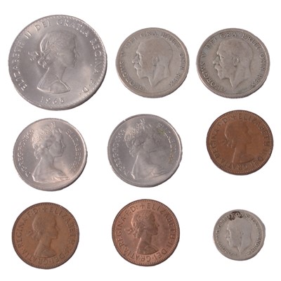 Lot 166 - Collection of British and overseas coins, some silver content.