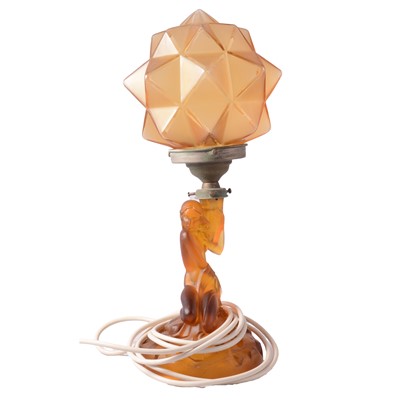 Lot 77 - Art Deco style figural glass lamp