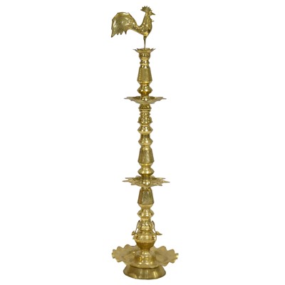 Lot 372 - Tall brass Sri Lankan column or Kukula Pahana