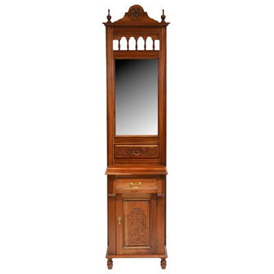 Lot 379 - Mirror-back hall stand