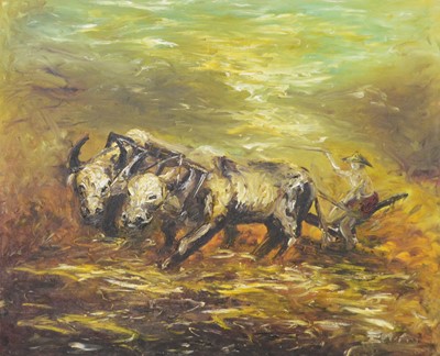 Lot 259 - Indonesian School, Farmer with oxen