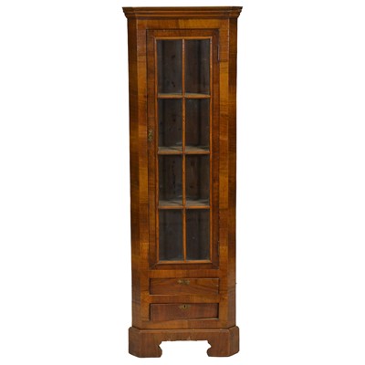 Lot 391 - George II style walnut freestanding corner cupboard