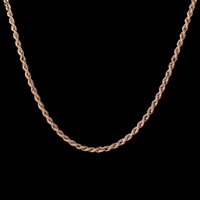 Lot 273 - Two 9 carat yellow gold chain necklaces, and a 9 carat gold brooch.