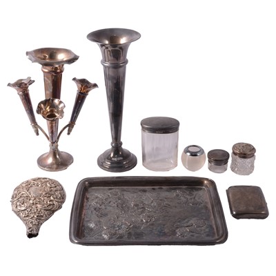 Lot 226 - Silver dressing table tray, William Neale & Sons, Chester 1901, and other silver items.