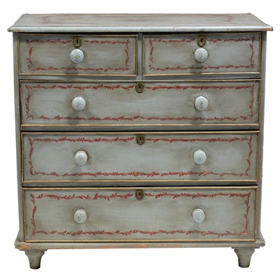 Lot 453 - Repainted pine chest of drawers