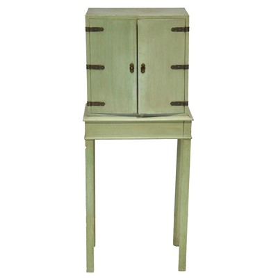 Lot 475 - Small painted cupboard on stand