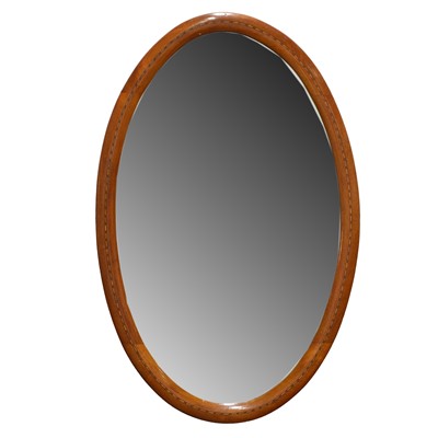 Lot 317 - Edwardian inlaid mahogany oval wall mirror