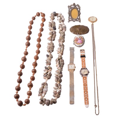 Lot 540 - A collection of yellow metal, silver, white metal and costume jewellery, and fashion wristwatches.