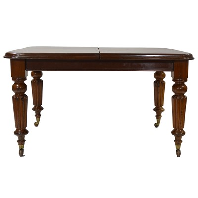 Lot 347 - Victorian mahogany windout dining table, and ten dining chairs