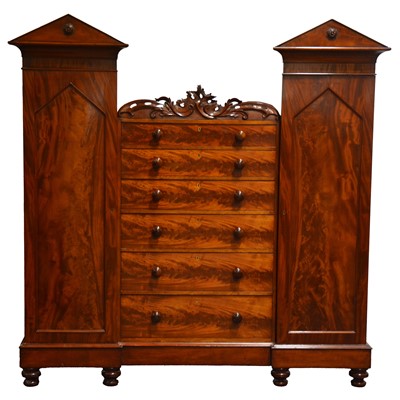 Lot 346 - Victorian mahogany wardrobe / press