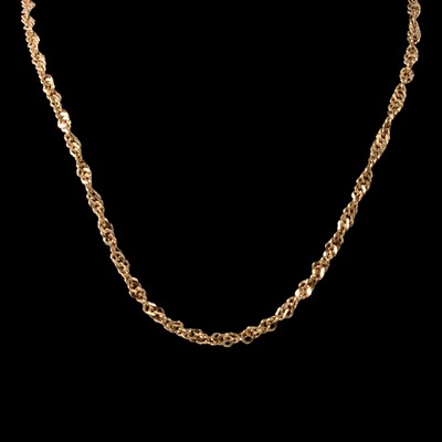 Lot 275 - A yellow metal chain necklace, marked 750.