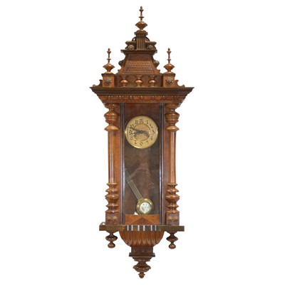 Lot 514 - Vienna style wall clock, 8-day striking movement