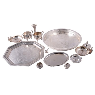 Lot 137 - Silver ashtray with removeable pheasant centrepiece, John Henry Hill, London 1928, and other items.