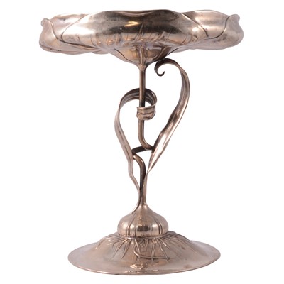 Lot 298 - German white metal table centrepiece, Art Nouveau influence
